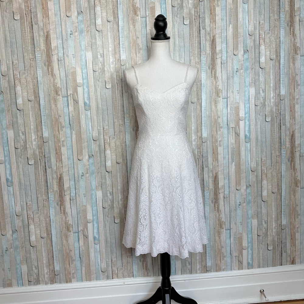 Watters & Watters 6 White Sweetheart Lace Dress Flare A Line Wedding Bridal 2252